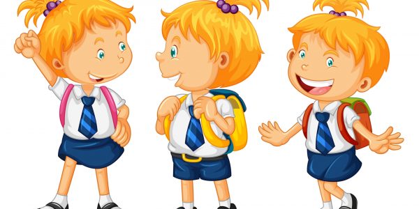 Kids in school uniform illustration